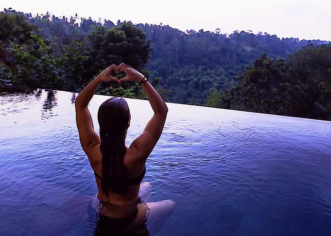 Woman making heart