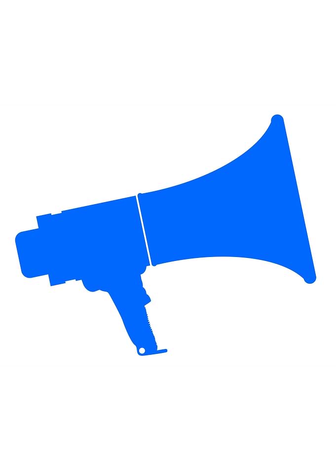 Blue Isolated Megaphone