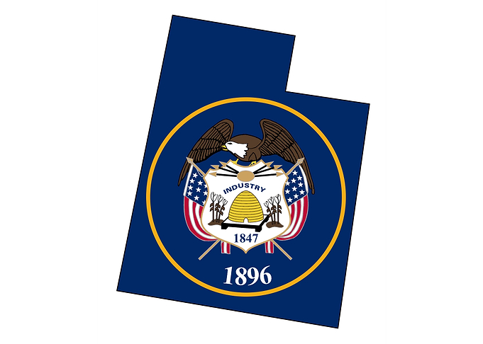 Utah Outline Map and Flag