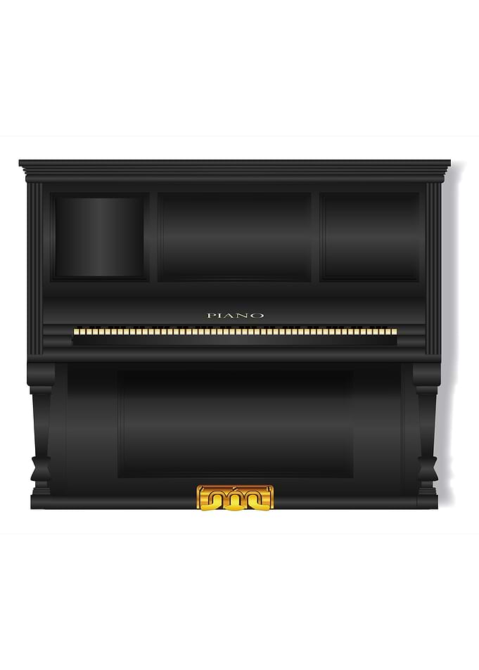 Black Upright Piano