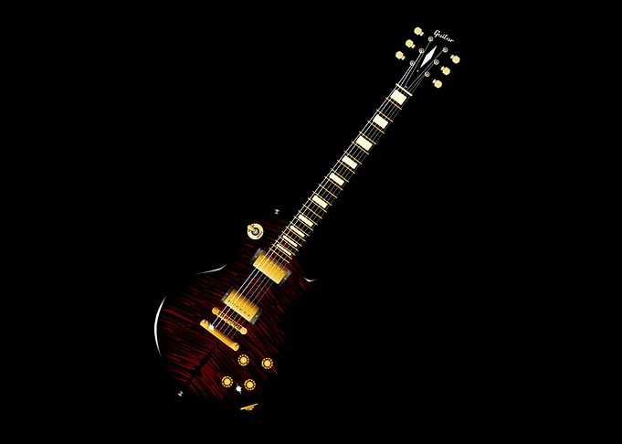 Red Guitar Abstract