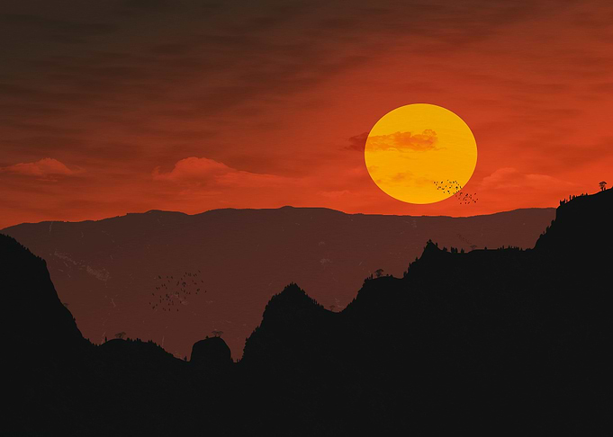 Hot sunset