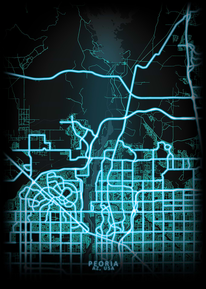Peoria AZ USA City Map