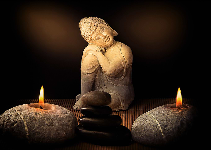 Buddha with candles