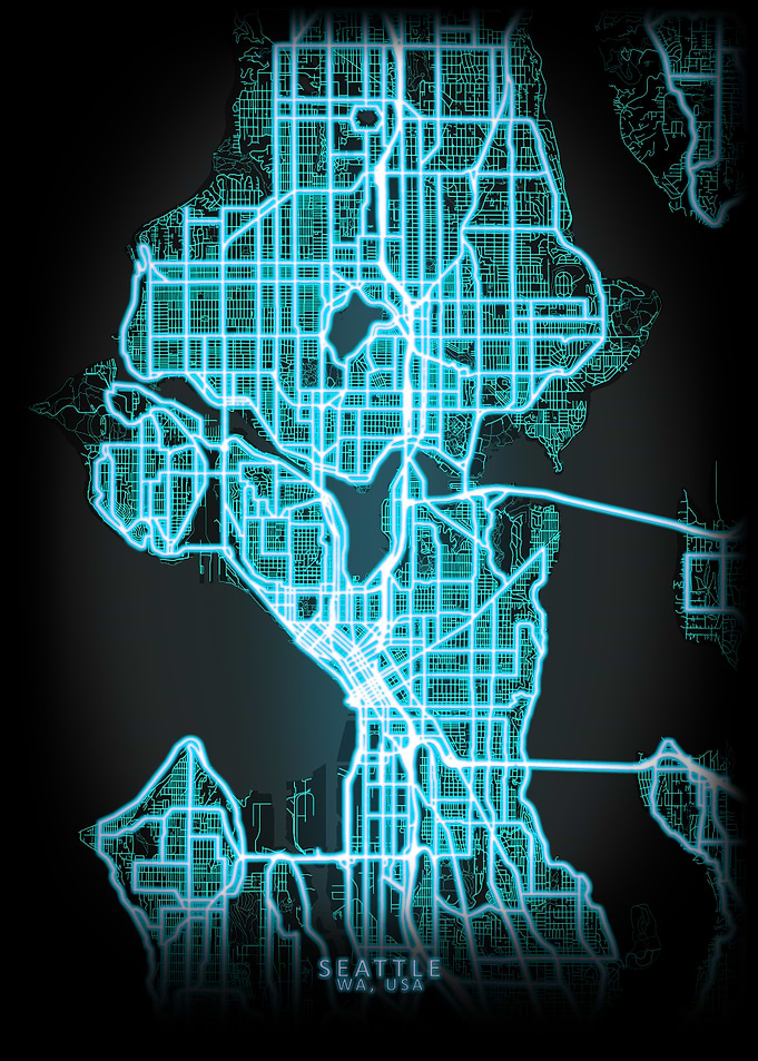 Seattle WA USA City Map