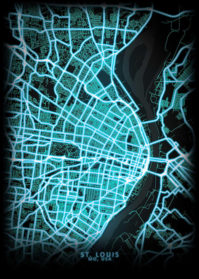 St Louis MO USA City Map