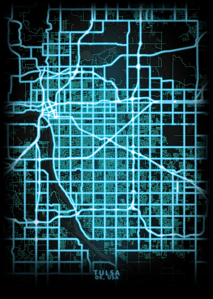 Tulsa OK USA City Map