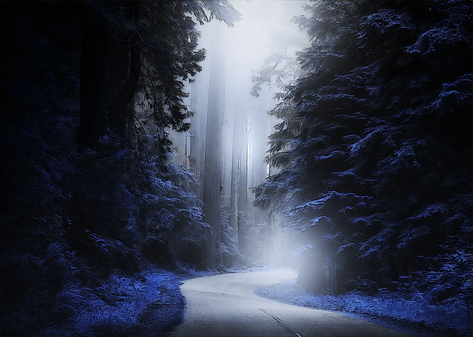 Mysterious bluish road