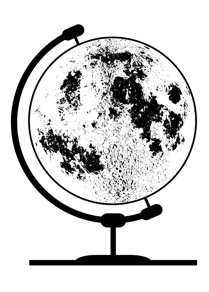 Mounted Lunar Globe