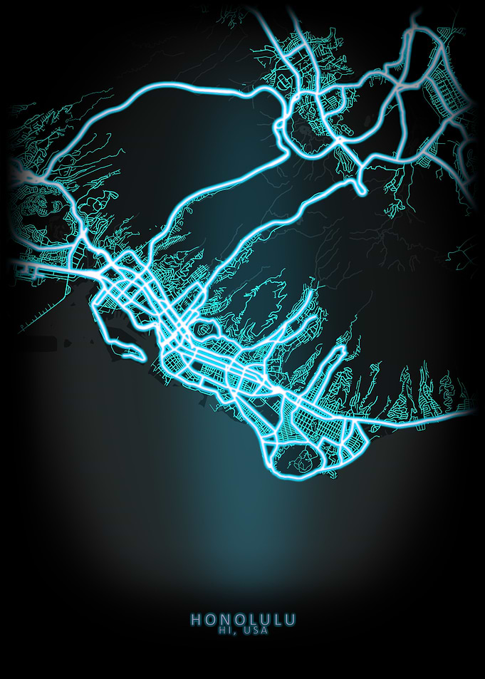 Honolulu HI USA City Map