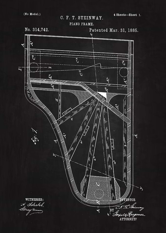 1885 Piano Frame Patent