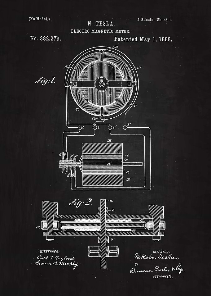 Tesla Motor Patent 1888