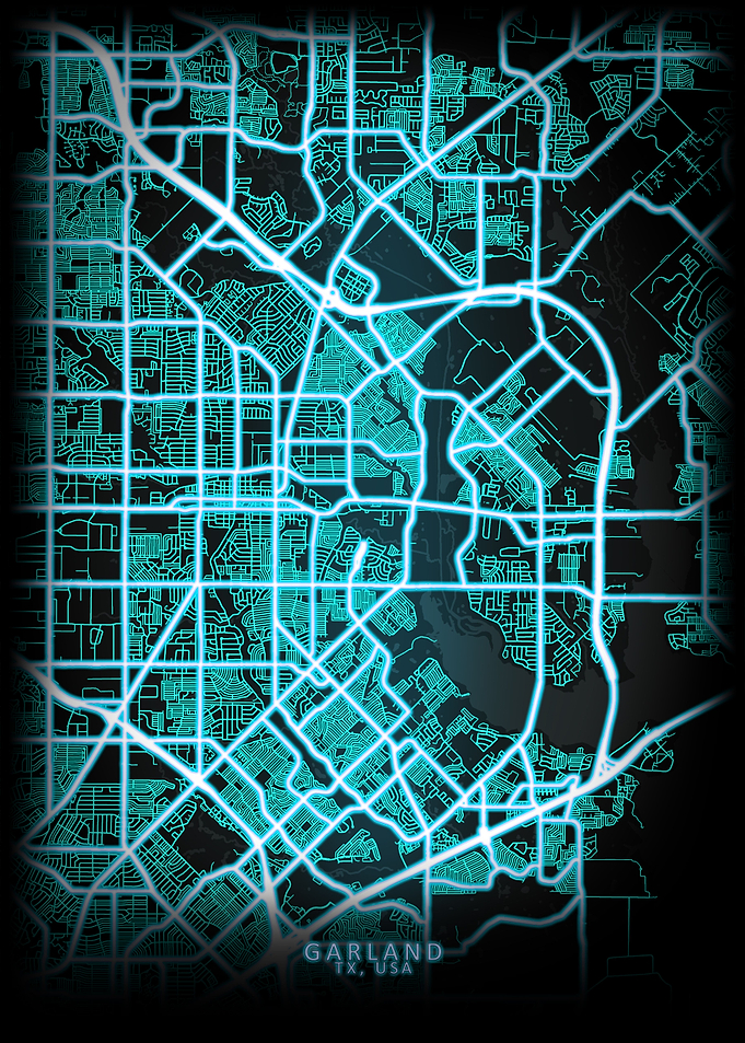 Garland TX USA City Map