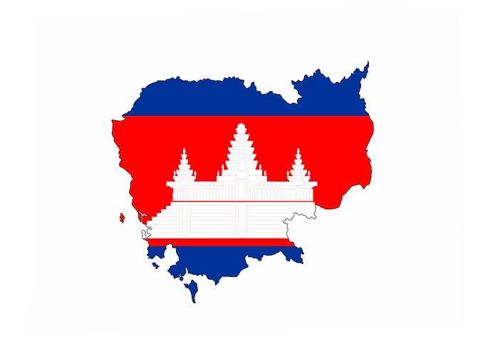 cambodia flag map