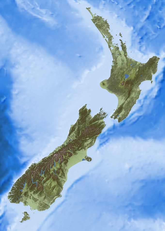 New Zealand Relief Map
