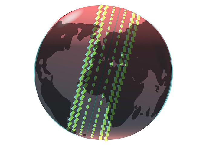 Cricket Ball And Globe