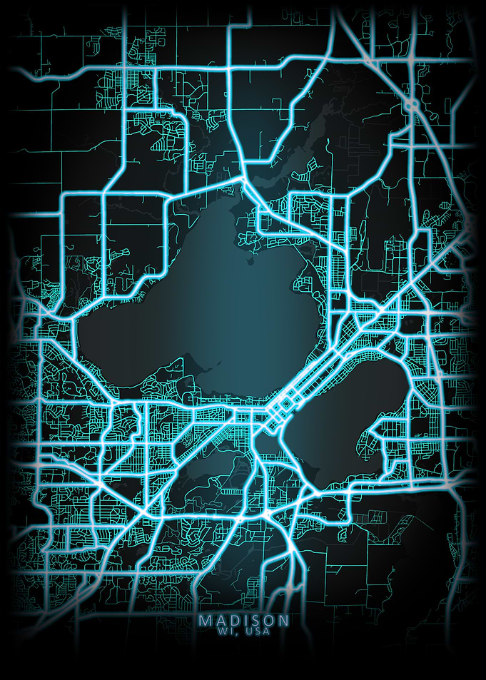Madison WI USA City Map