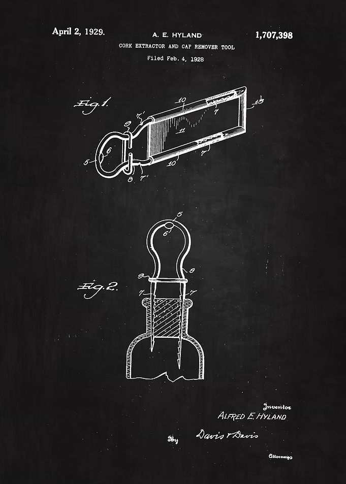 1929 Cork Extractor Art