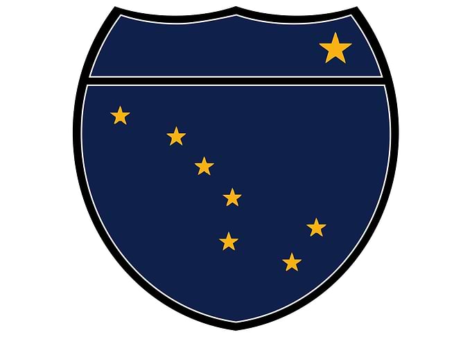 Alaska Flag In An Sign