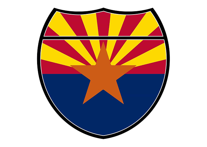 Arizona Flag In An Sign