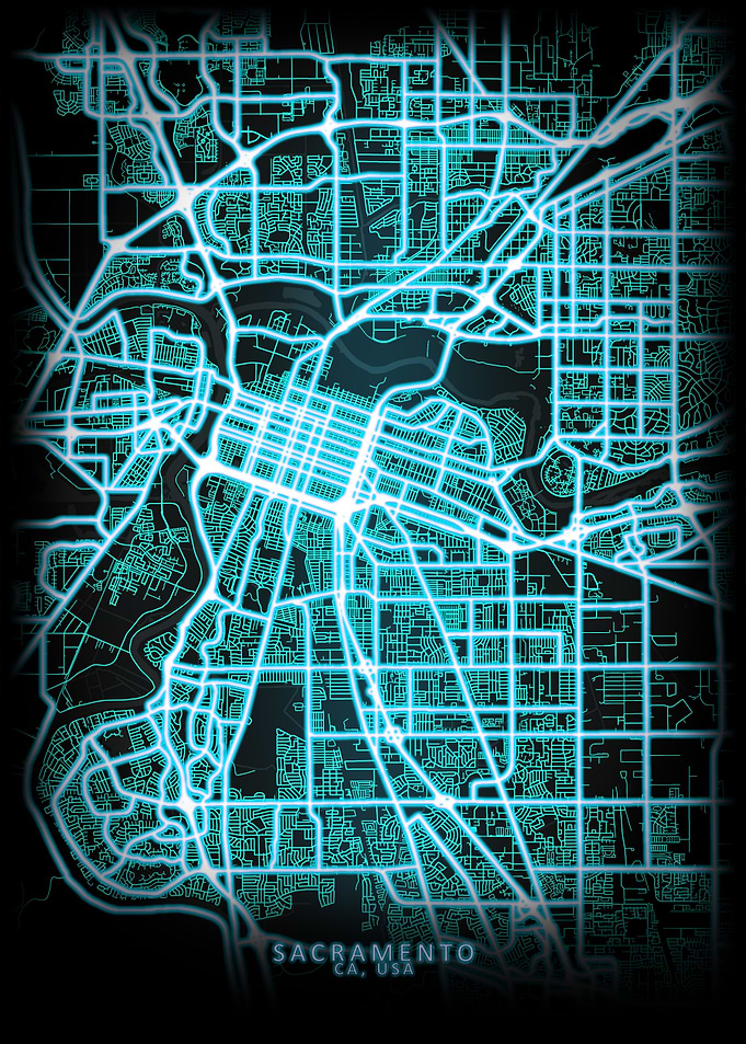 Sacramento CA USA City Map