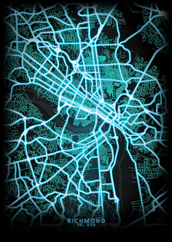 Richmond VA USA City Map