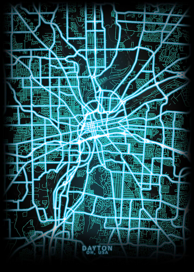 Dayton OH USA City Map
