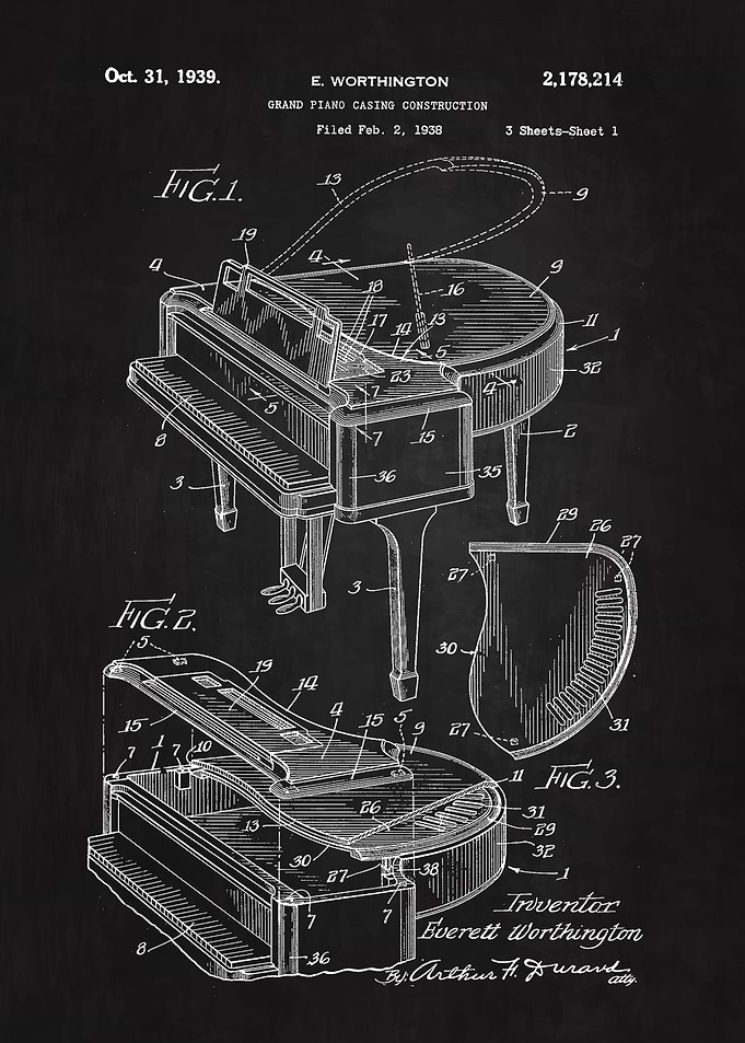 1939 Grand Piano Patent