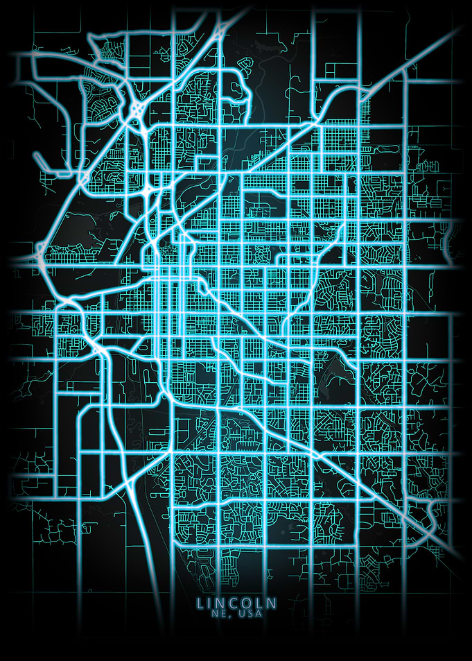 Lincoln NE USA City Map