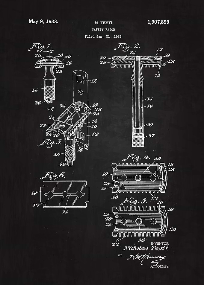 1933 Safety Razor Patent