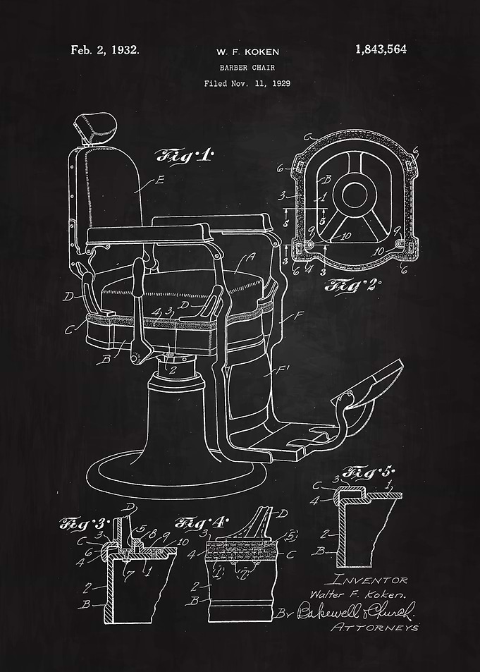 1929 Barbers Chair Patent