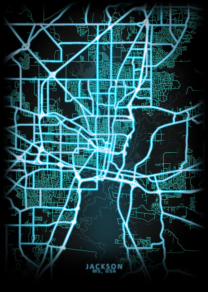Jackson MS USA City Map