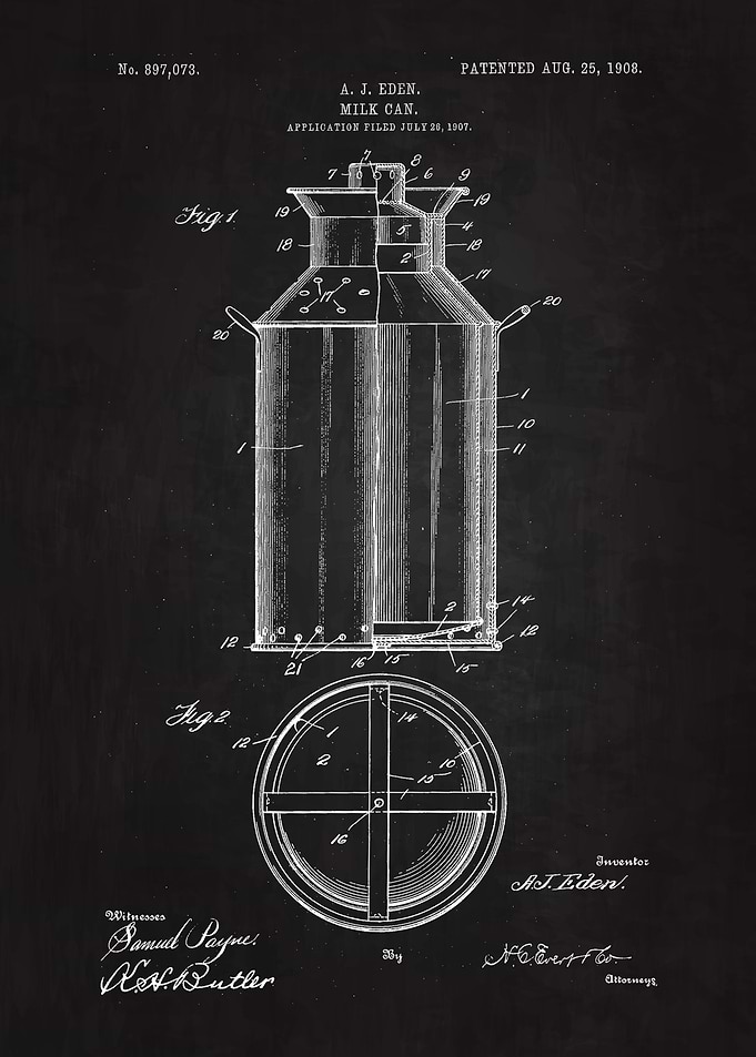 1908 Milk Can Patent