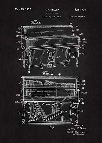 1937 Piano Patent