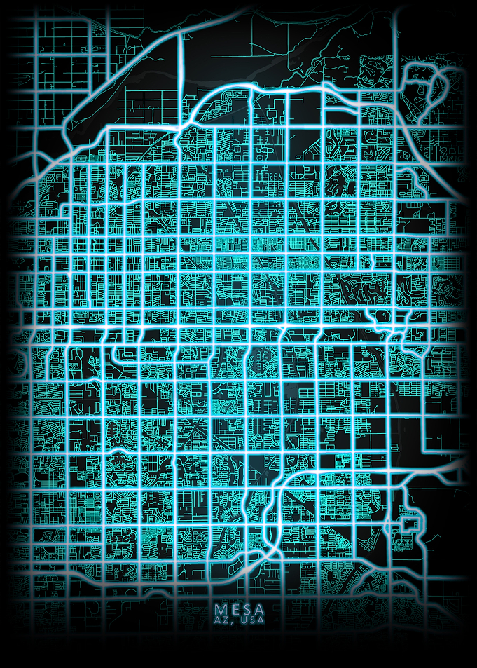 Mesa AZ USA City Map