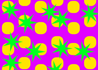 Green Stars on Yellow Dots