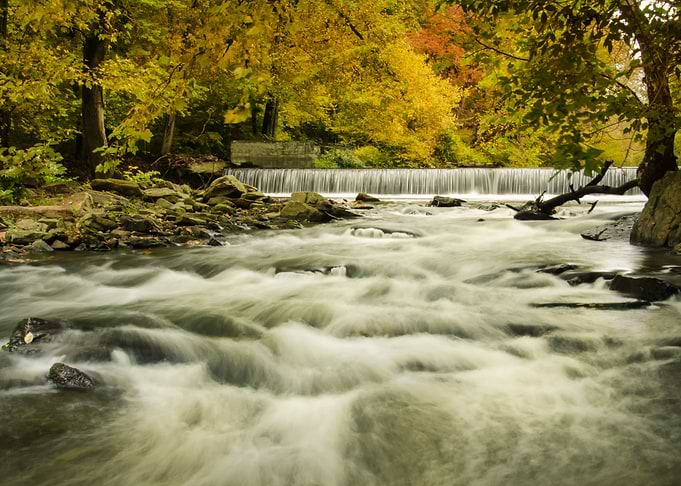 Waterfalls Autumn Leaves