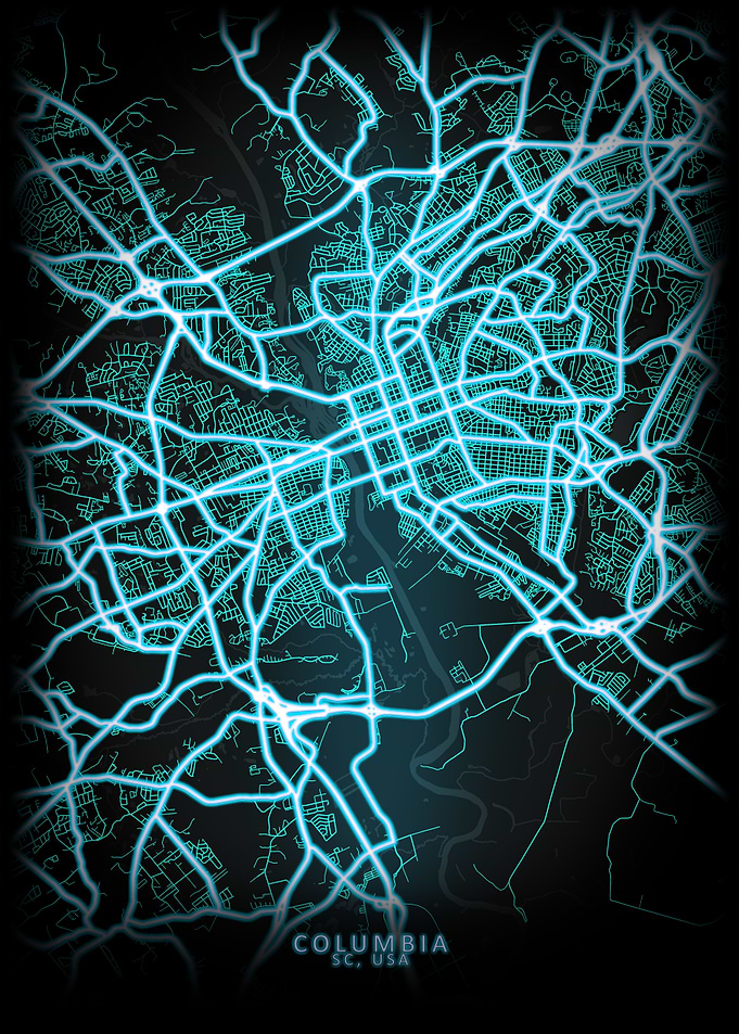 Columbia SC USA City Map
