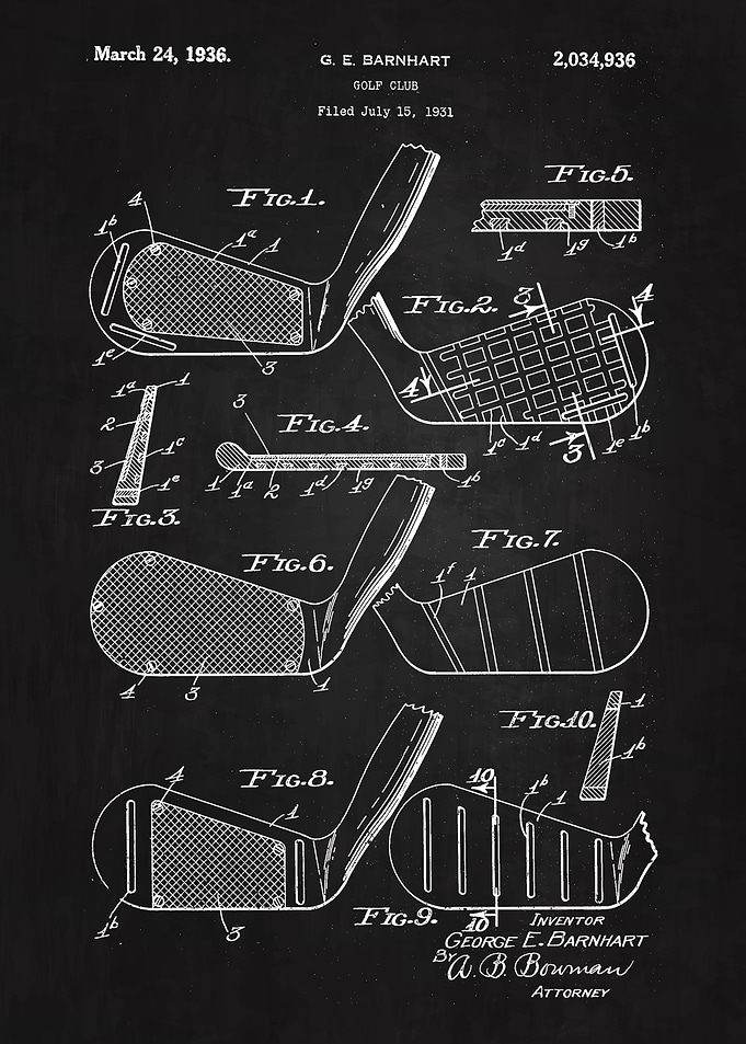 1936 Golf Club Patent