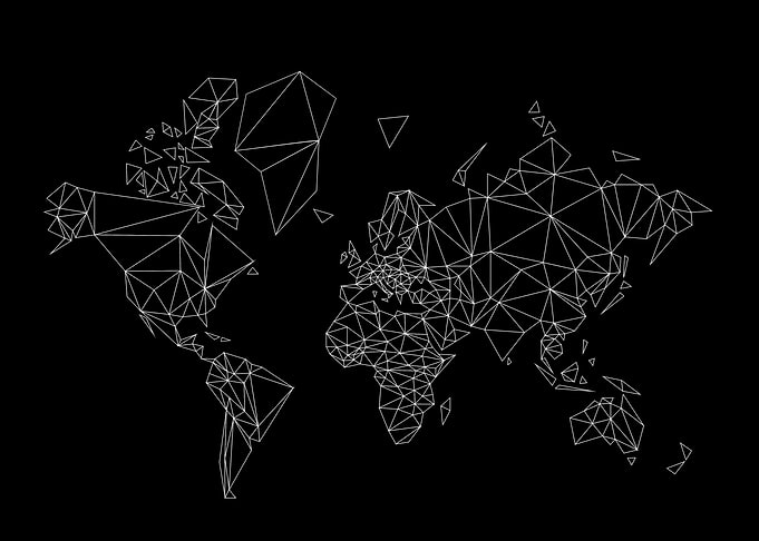 world low poly black