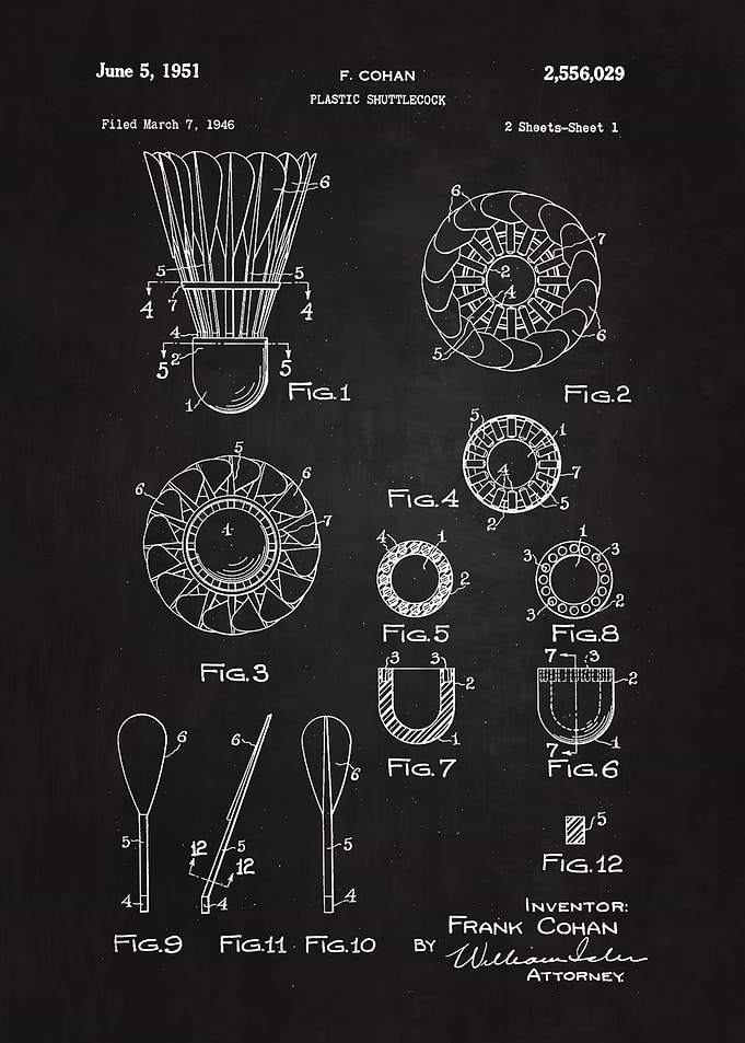 1951 Shuttlecock Patent