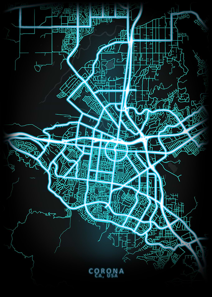 Corona CA USA City Map