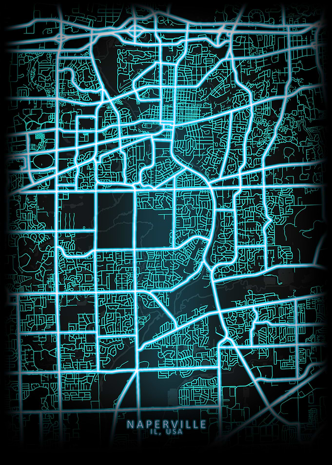 Naperville IL USA City Map