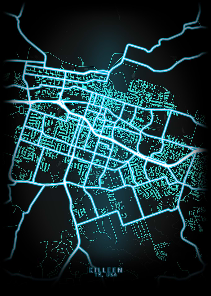 Killeen TX USA City Map