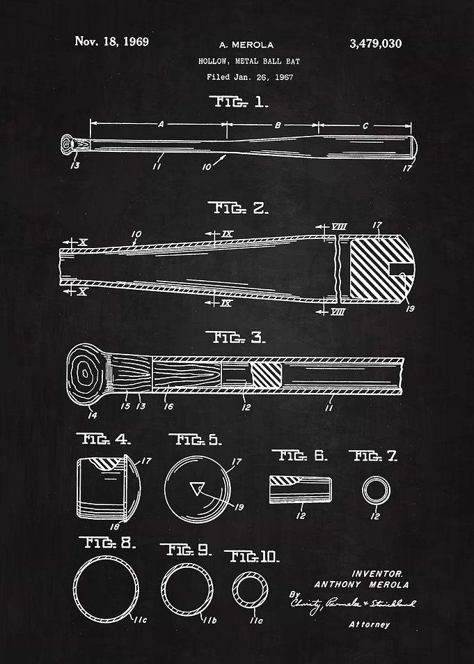 1967 Baseball Bat Patent