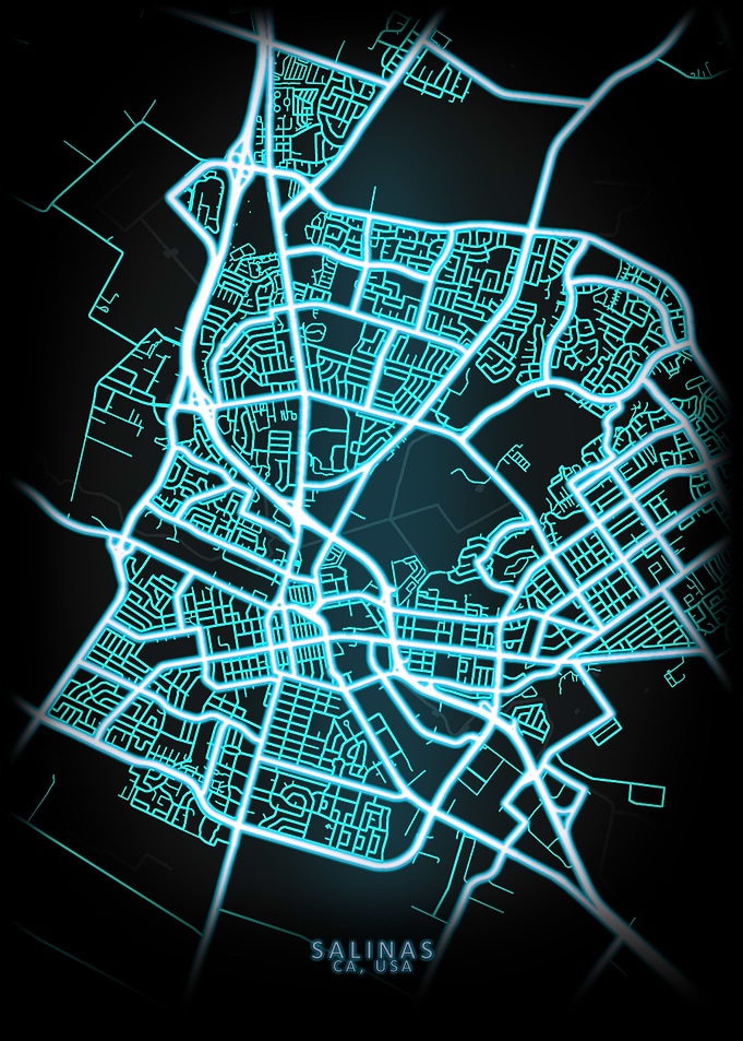 Salinas CA USA City Map