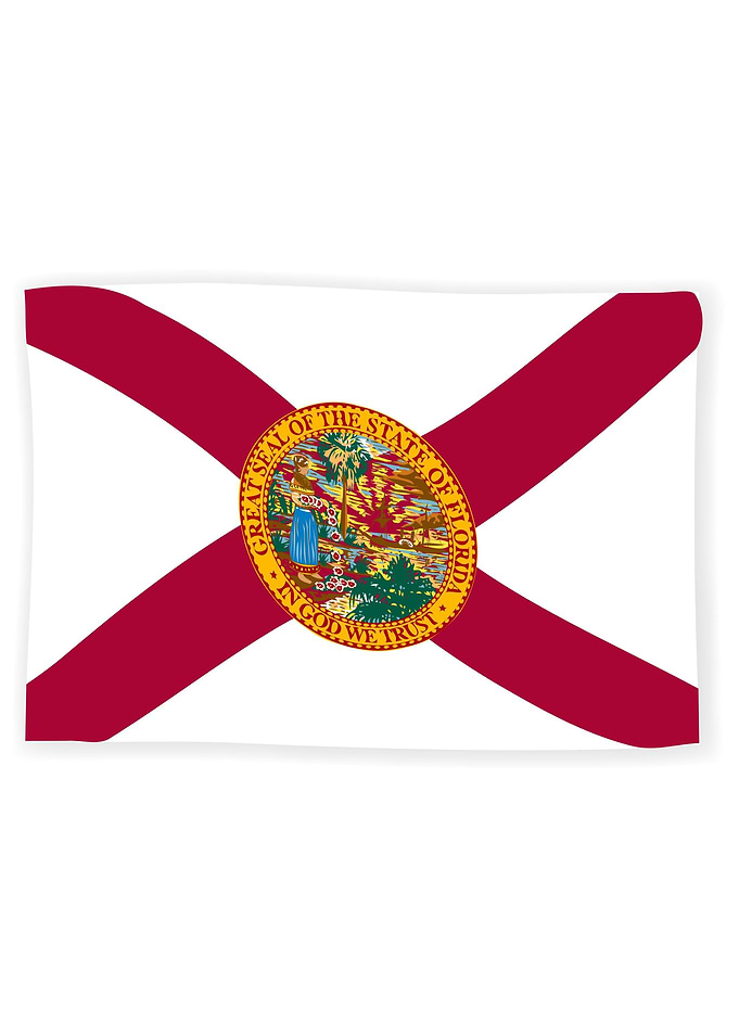 Waving Florida State Flag