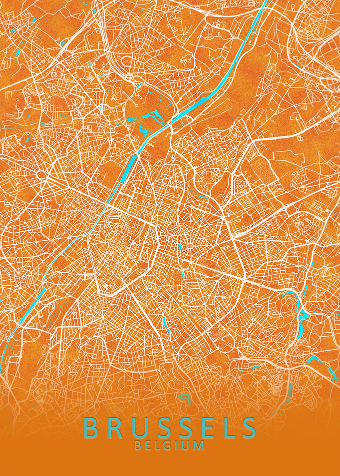 Brussels Belgium City Map