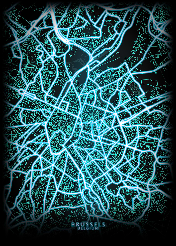 Brussels Belgium City Map