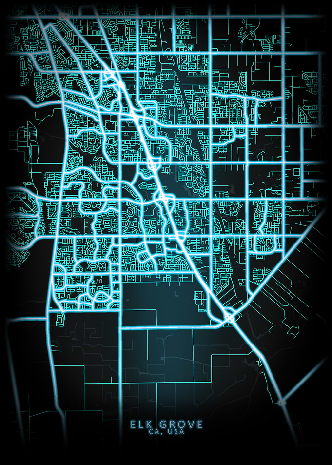 Elk Grove CA USA City Map